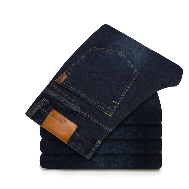 Heren jeans heren casual jeans slank recht hoge elasticiteit voeten jeans losse stretch lange broek heren denim broek
