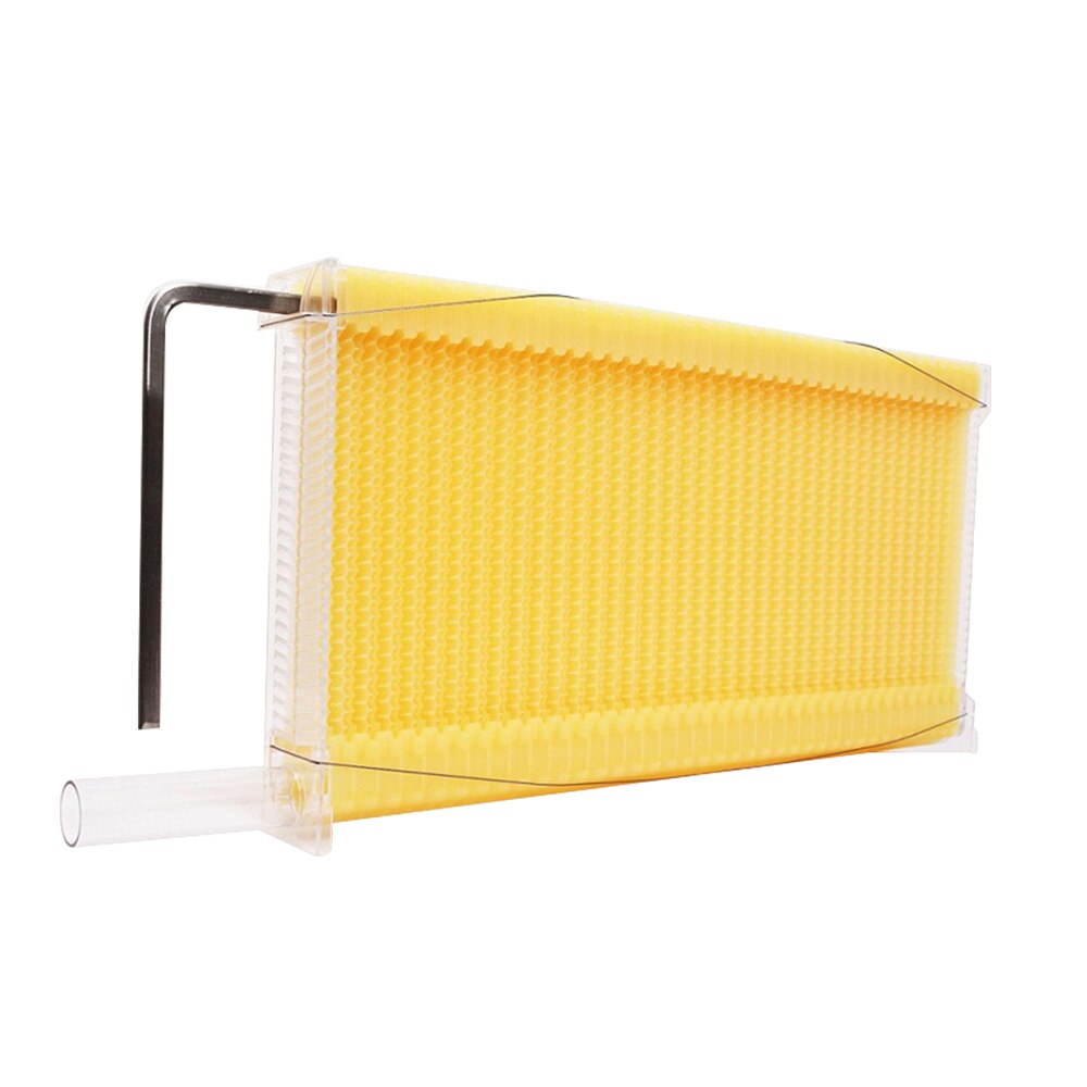Automatische Honing Collection Nest Frame Bijenteelt Bijenkorf Food-Grade Plastic Honingraat Blok Bijenkorf Doos Imker Gereedschap: 1 Frame  Tube  Key