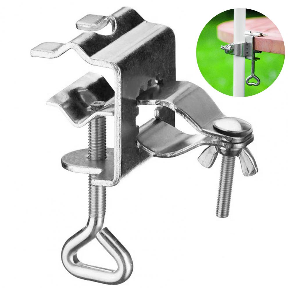 Portable Non-slip Table Umbrella Clamp Alloy Garden Windproof Table Parasol Stand for Balcony