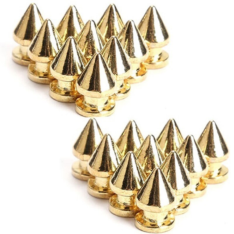 20 Pcs 13 Mm Bullet Screwback Spikes Stud Voor Punk Armband Lederen Tas Diy Schoenen Kleding Materialen Sieraden Accessoires Klinknagels