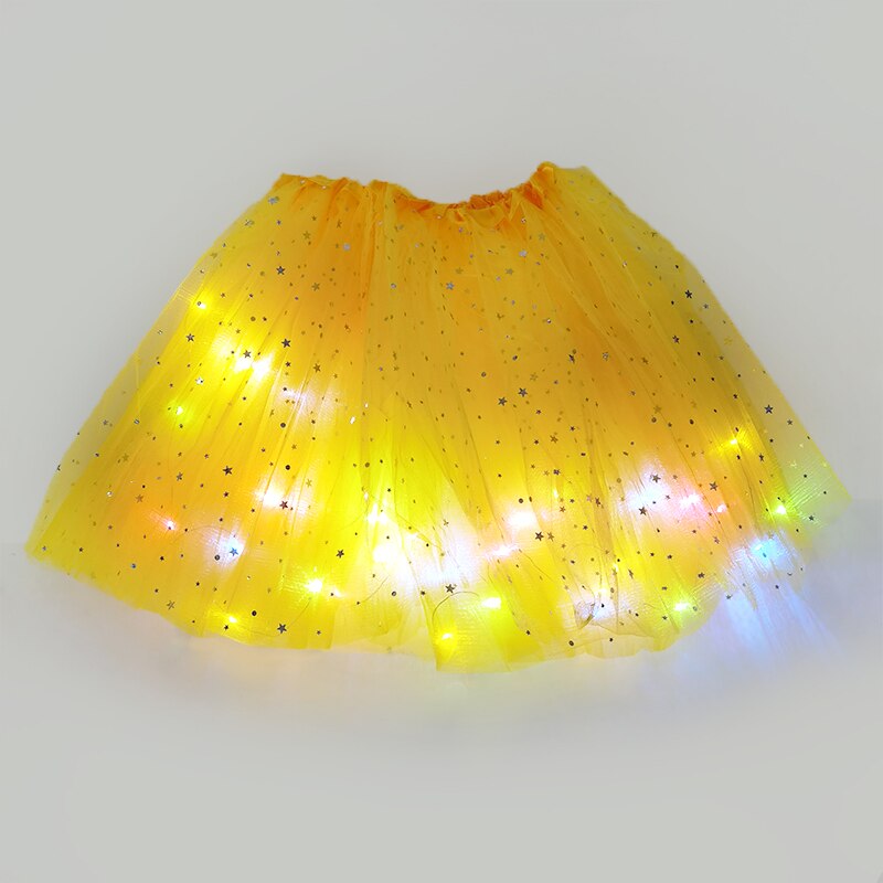 LED świecące światło spódnica z tiulu dorosłych dzieci dziewczyny księżniczka Tutu spódnica dzieci tkaniny Party taniec minispódniczka kostium ubrania Cosplay: B19-28x40cm