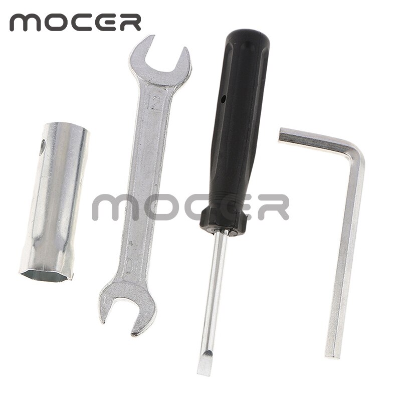Pieces of 4 Mechanics Tool Set Spark Plug Sockets Open End Spanners Screwdriver