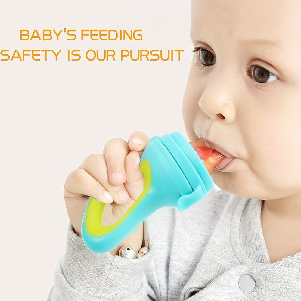 8 stk sikkerhed spædbarn klemme fodringsflaske baby silikone fodring med ske føder mad ris kornflaske for det bedste