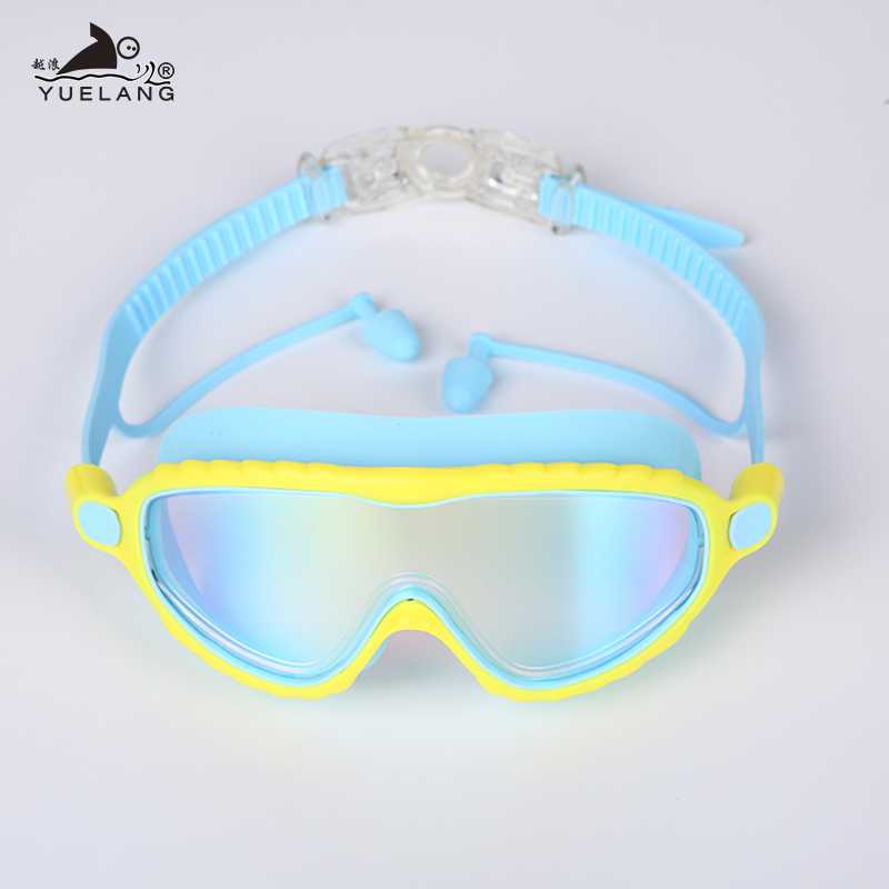 Kinderen Zwemmen Bril Professionele Zwembril Zwemmen Bril Anti-Fog Uv Bescherming Jongens/Meisje Waterdichte Siliconen Brillen: Yellow Blue