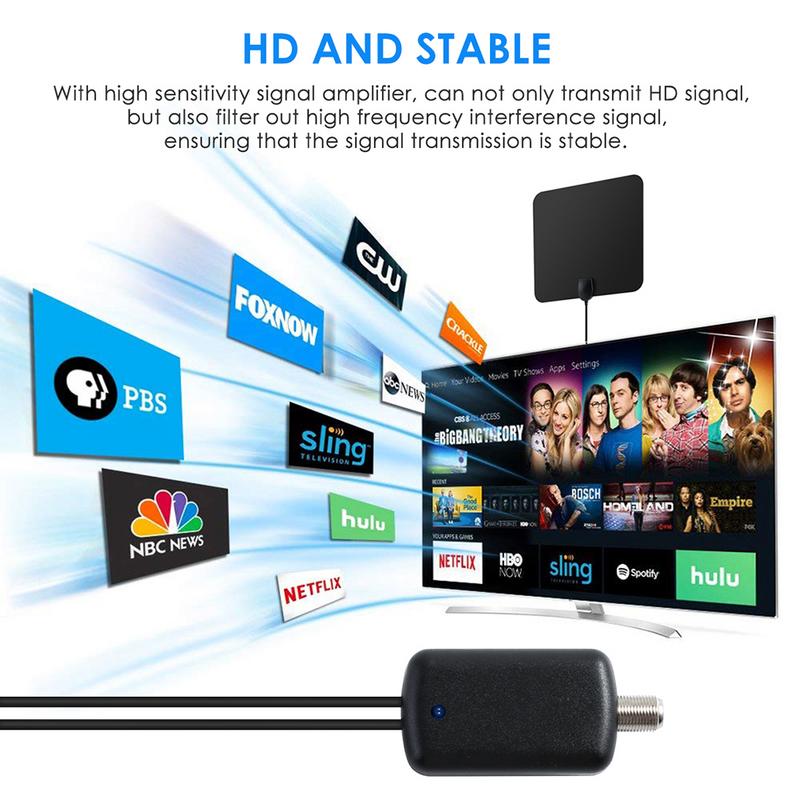 240 Mijl 1080P Digitale Hdtv Antenne Thuis Indoor Tv Antenne Met Versterker Signaal Booster Radius Surf Hd Mini Antennes antenne