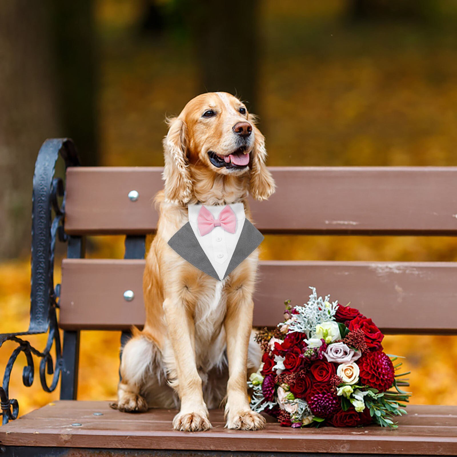 Honden-bandana Pet Driehoeken Slabbetjes Sjaals Omkeerbare Verstelbare Kraag Gentleman Strikje Pak Halsdoek Bruiloft Hoofddoek
