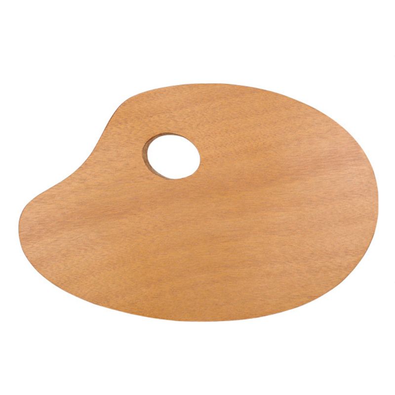 Paleta de pintura al óleo ovalada sellada, bonita y duradera, acrílica, de madera sólida, herramientas para pintar Arte simple, tablero de Color