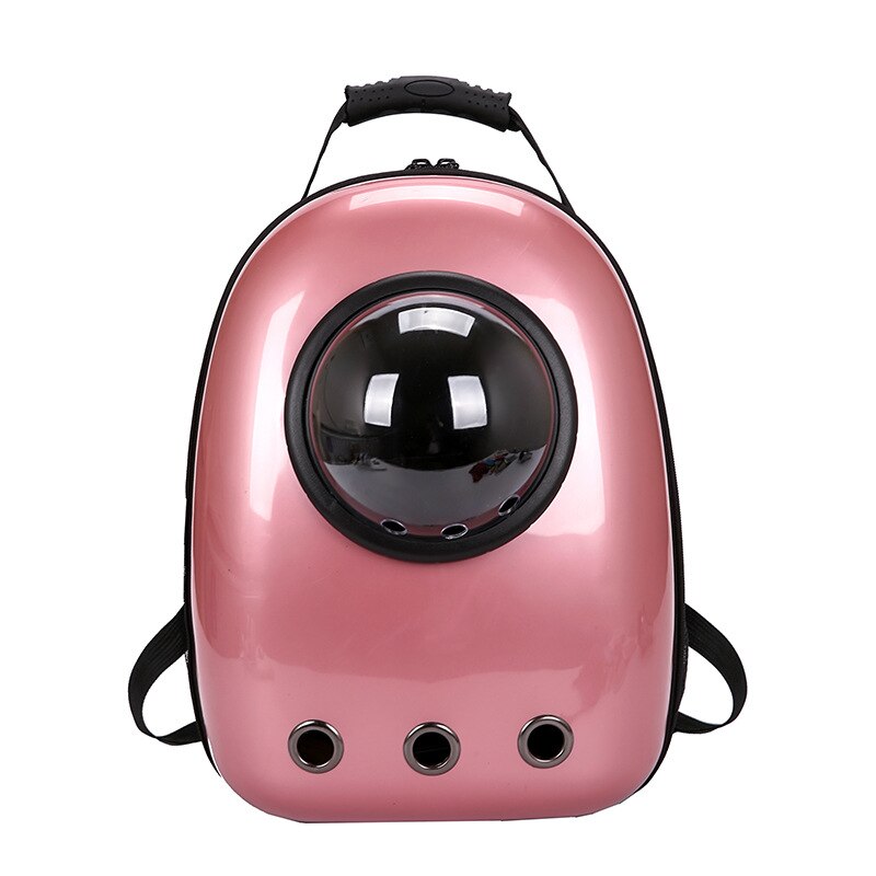 Mochila para gatos con dibujos de astronauta, bolsa de viaje portátil para transportar mascotas transparente, bolsa transpirable en forma de cápsula espacial para cachorros y gatos: Gold