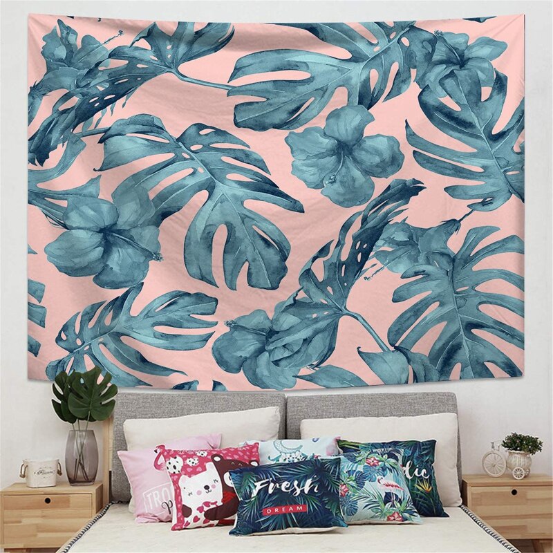 Fuwatacchi – tenture murale imprimée feuilles de palmier, tenture vent, tente de Camping, matelas de voyage, couvertures de couchage,: 150x130cm / TPPT00020001