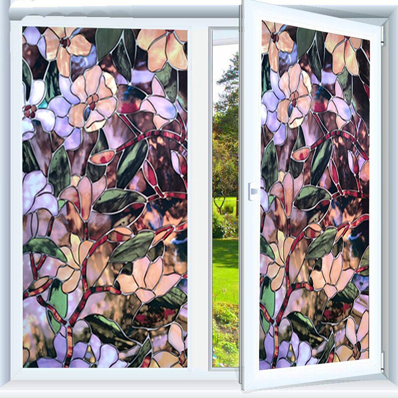 Privacy Window Film Frosted Window Stickers Non-Adhesive Static Glass Window Blinds for Bedroom Bathroom Living Room