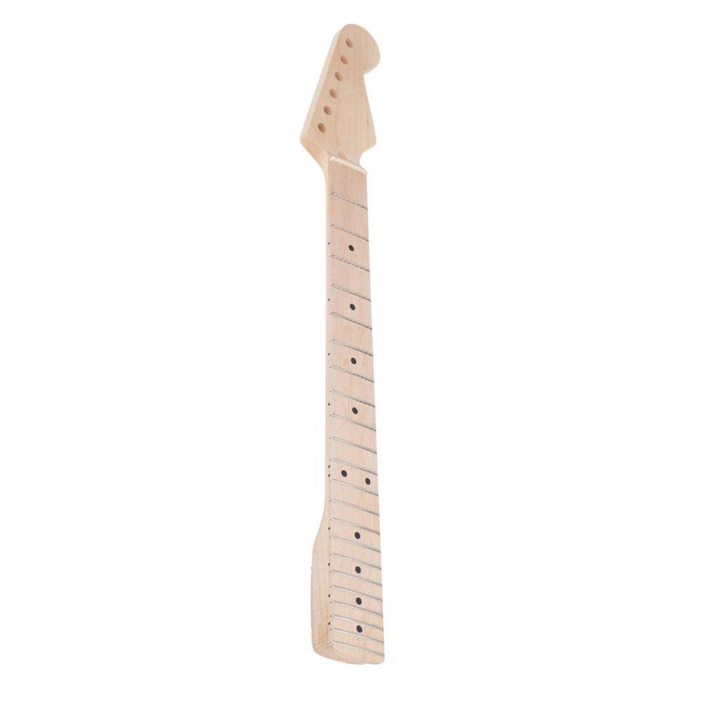 22 fret gul / træ farve glans ahorn guitar nakke ahorn gribebræt med prik til st fd elektrisk guitar udskiftning