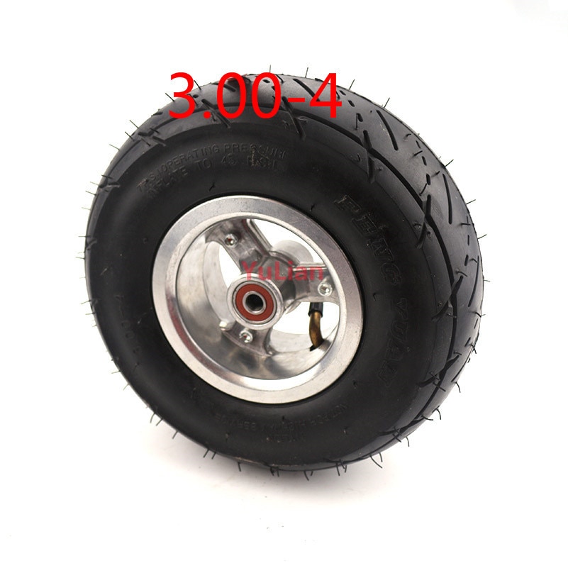 10 inch tyre and inner tube +4 inch alloy rims hub 3.00-4 tire wheel for electric scooter Gas scooter bike motorcy