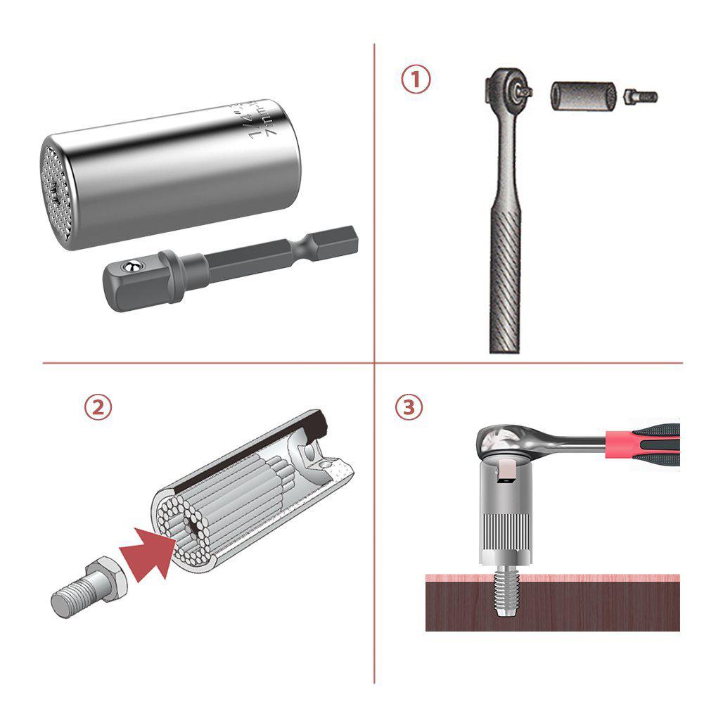 2 szt. 7-19mm uniwersalny regulowany klucz nasadowy z grzechotką zestaw klucza wielofunkcyjny zestaw narzędzi ręcznych
