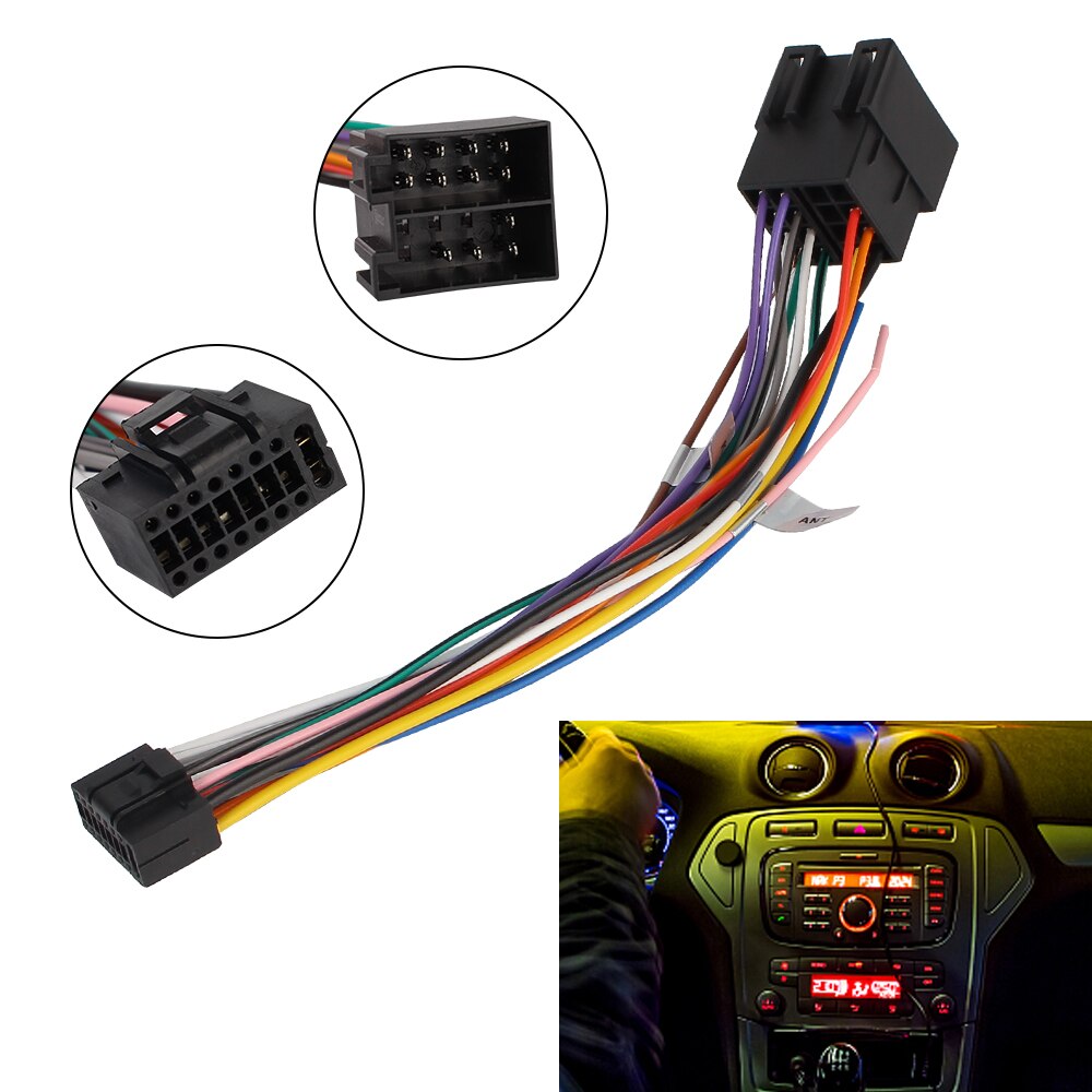 Cable de enchufe de 16 pines, adaptador de conector estándar ISO, Radio estéreo de coche para adaptador de arnés de cables ALPINE, adaptador de Cable de coche