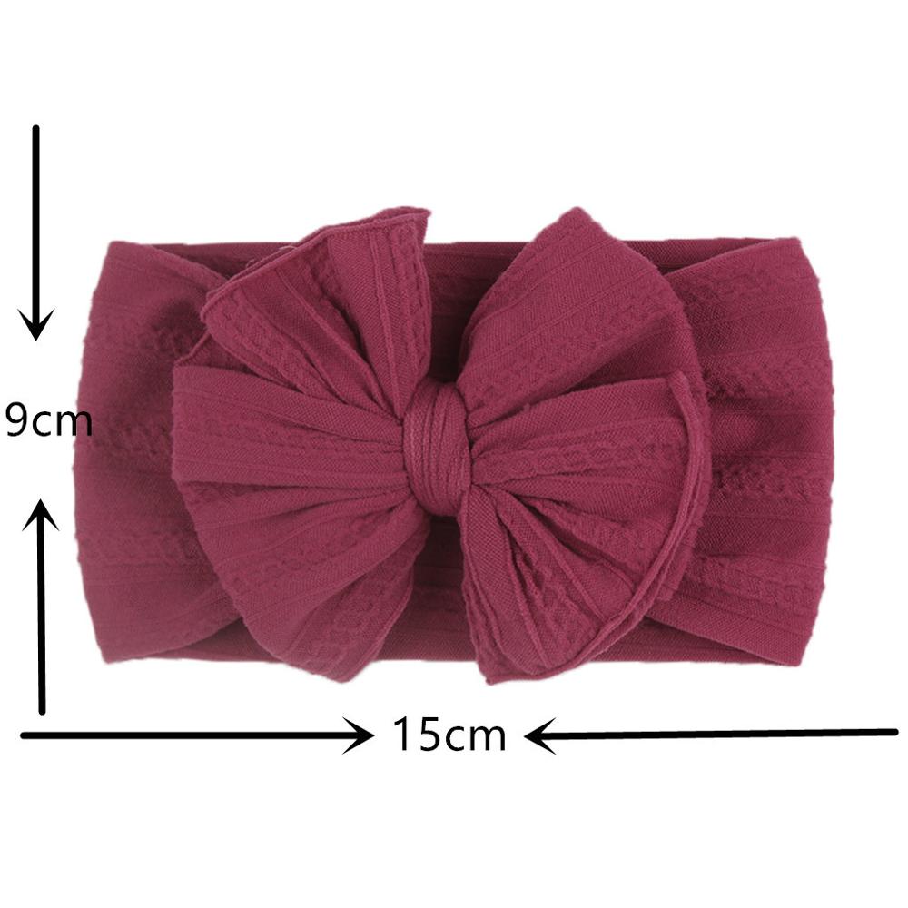 Cute Big Bowknote Baby Girl Headband Solid Color Soft Elastic Hairband For Kids Turban Headwear Children Hair Accessories