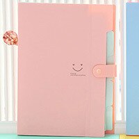 Stationery Student A4 File Folder 5-layer Data Test Paper Bag Multi-function Bill Bag Storage Folder Office Supply: Pink