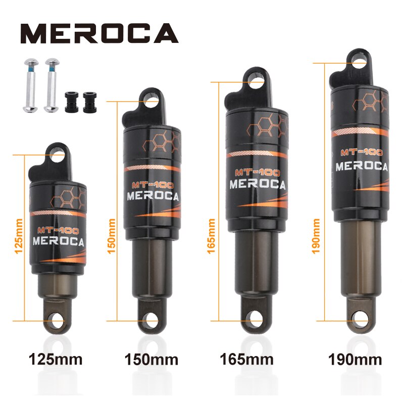 MEROCA – amortisseur arrière de vélo, 125/150/165/190mm, pour Scooter électrique, vtt, avec ressort à huile