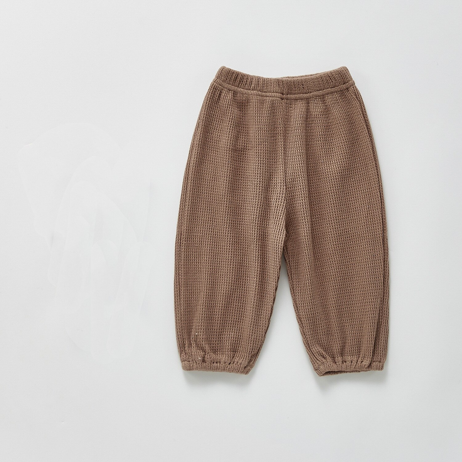 Baby Casual Broek Jongens En Meisjes Wafel Buitenlandse Stijl Peuter Broek Voor Buitenste Dragen Effen Kleur Met Zakken: Bruin / 80(9-12M)