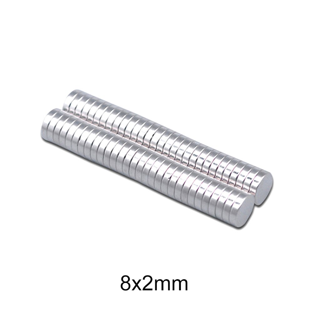 50 ~ 600 Stuks 8X2 Mm Neodymium Magneet 8Mm X 2 Mm Permanente Ronde Magneet Sterke 8X2 Mm Super Krachtige Magnetische Schijf Magneet Sheet 8*2 Mm