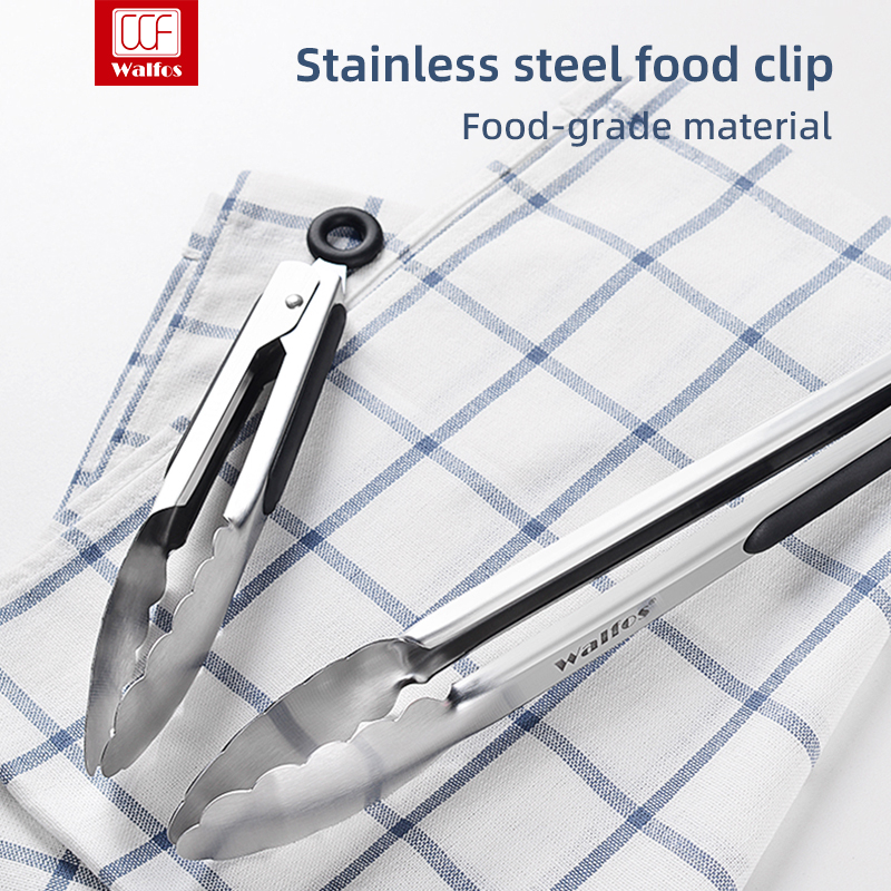 Walfos Bbq Grillen Tong Salade Serveren Voedsel Tang Roestvrij Staal Metalen Keuken Tang Barbecue Koken Vergrendeling Tang Voedsel Bbq Clip