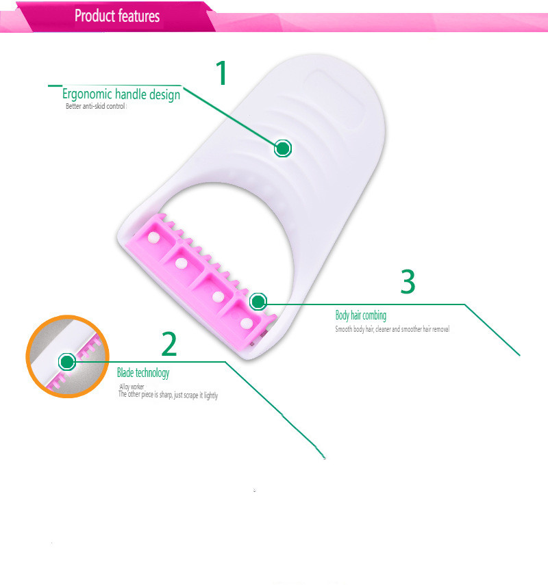 YS00089-3/6PCS Afeitadora desechable, cuchilla de depilación, raspador de pelo axilar, herramientas de belleza