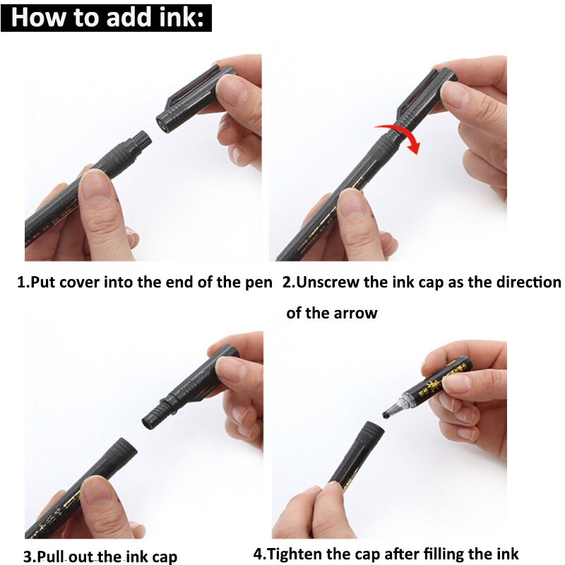 4pcs/lot Refillable Calligraphy Brush Pen for Chinese Japanese Art Craft Supplies Office School Writing Tool