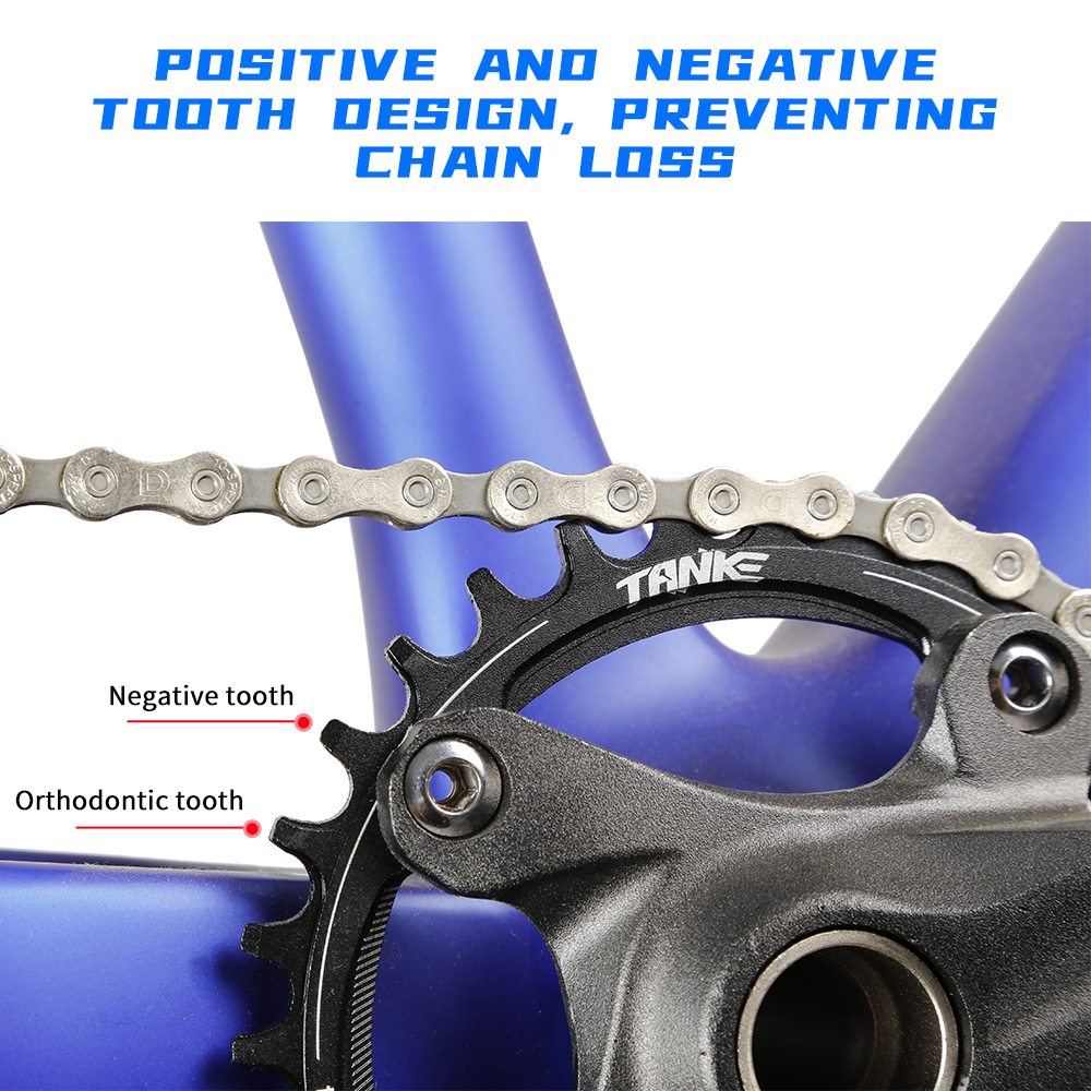 TANKE Crankset 170MM Bicycle Chainring hollow integrated crankset 104 BCD Narrow Wide Bike MTB Crown Square Hole Sprocket crank