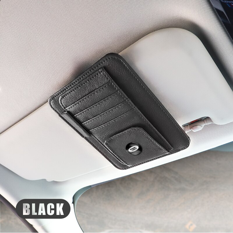 JNNJ Auto zonnebril clip opbergtas, zonneklep brillenkoker, brilhouder voor auto, universele auto-accessoires, voor auto's, bestelwagens, SUV's (Beige