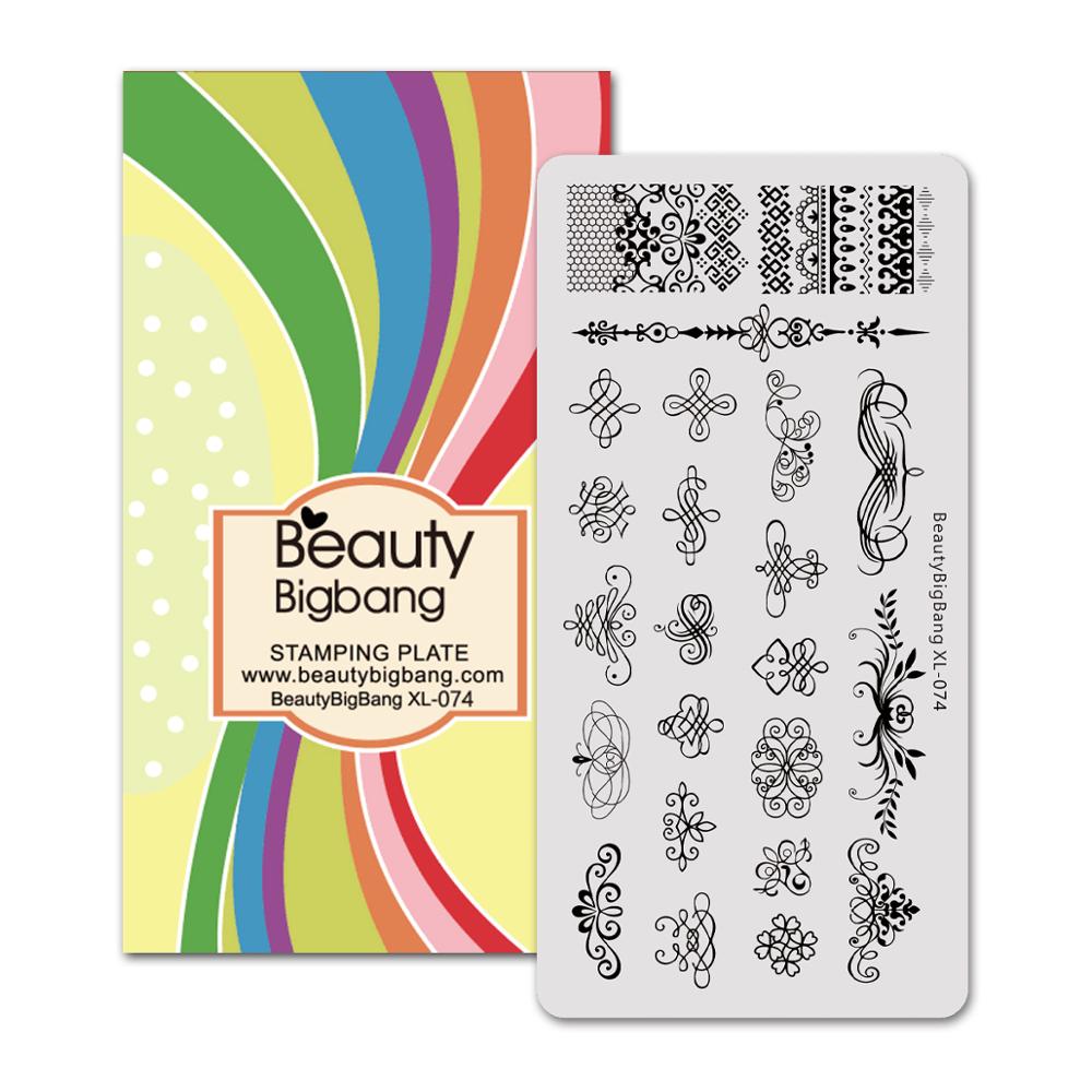 BeautyBigBang Stamping Plates 6*12cm Summer Flower Butterfly Nail Mold Accessories Plate Rectangle Nail Art Template BBB XL-011: 74