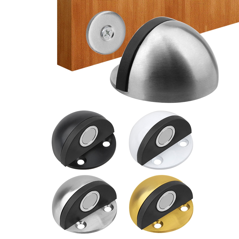 Magnet Door Stops Stainless Steel Hidden Doorstop Door Holder Door Stopper Non Punching Sticker Hidden Door Holders