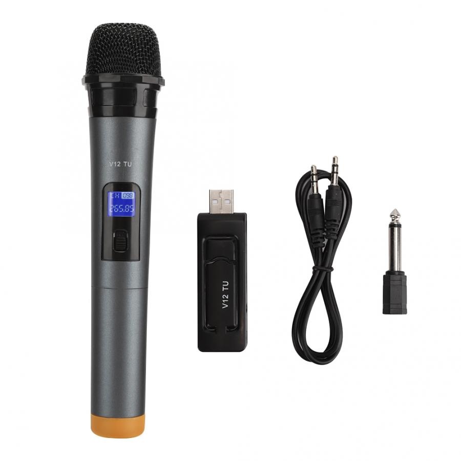 Draadloze Microfoon Uhf Handheld Microfoon Met Ontvanger Voor Karaoke Toespraak Luidspreker 3.5Mm 6.35Mm Adapter Mic Met Display