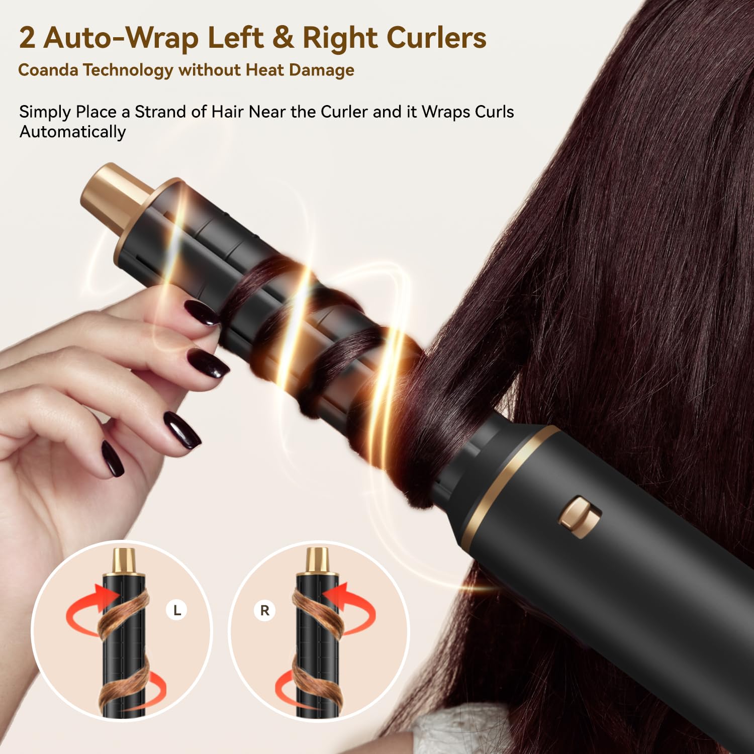 Föhnborstel 5-in-1 Multi Hair Styler Professionele föhnborstel voor krullen Volumizing Rechttrekken Heteluchtborstel
