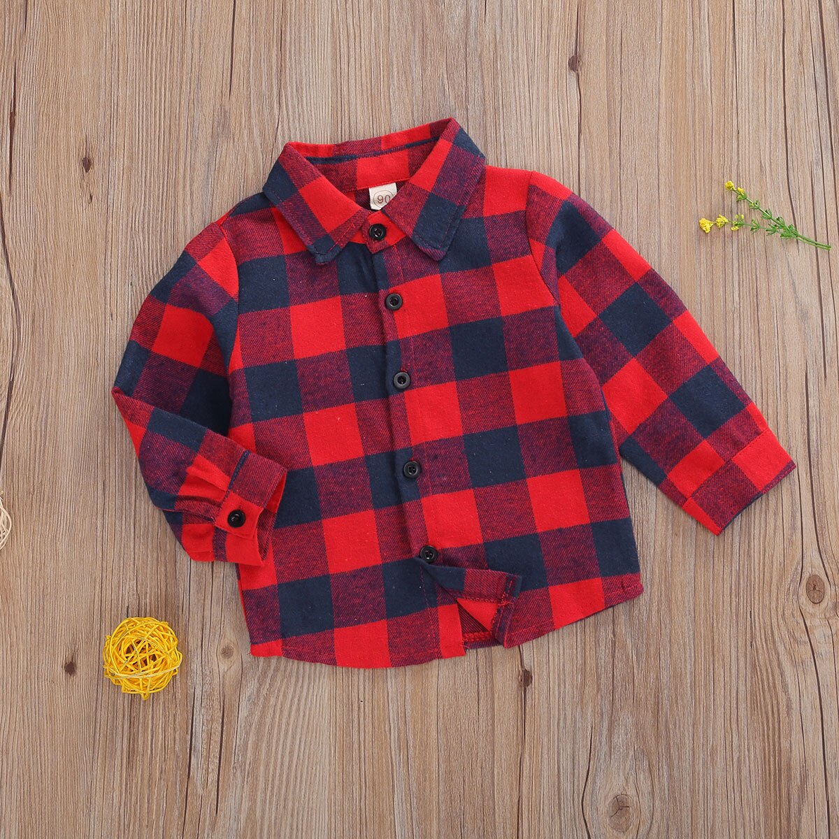 1-6y peuters, baby geruite overhemd, lange mouwen, bedrukt rood overhemd, top voor buiten, jongens en meisjes, kleding.