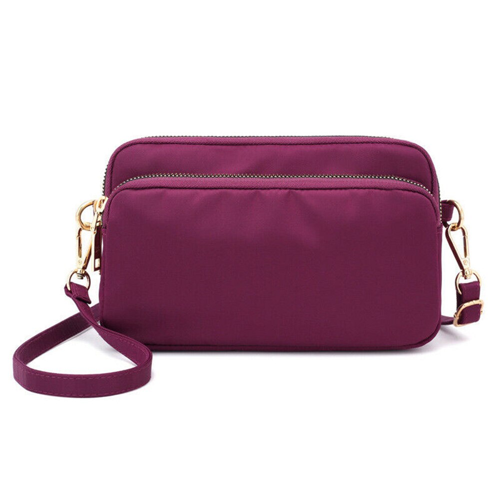 Bag Women Women Waterproof Solid Color Shoulder Bag Crossbody Nylon Messenger Small Purse Simple And Durable Bolsas: Purple