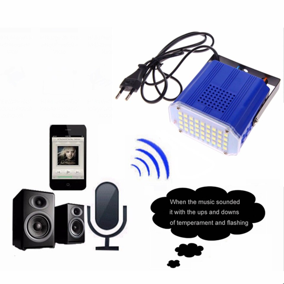 KZKRSR AC85-265V Flash 36 Leds luz estroboscópica de DJ para discoteca sonido voz música Control estroboscopio Led efecto escenario Club Show lámpara