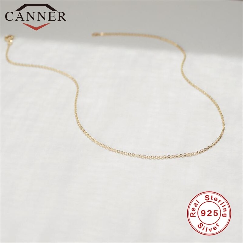 Gouden Ketting Ketting Voor Vrouwen 18-Inch 925 Sterling Zilveren Sleutelbeen Blote Ketting Gouden Kleur Chokers Ketting Mode-sieraden