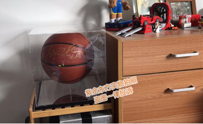 Akryl ball stativ basketball fotball rugby rugby display boks gjennomsiktig eske multifunksjons display holder ball rack