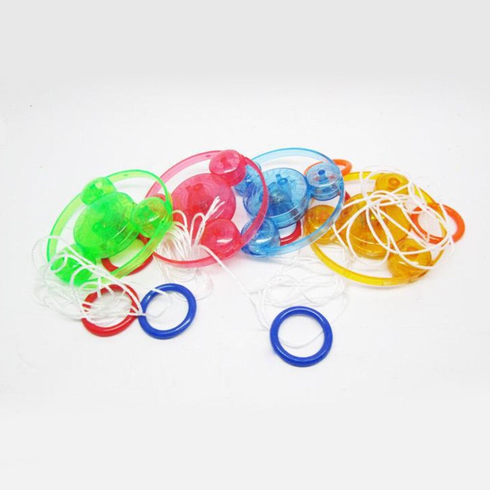 Hand Pull Luminous Flashing Rope Flywheel Toy Stay Flywheel Random Color Of Luminous Pull Wire Flywhee Children'S Toy