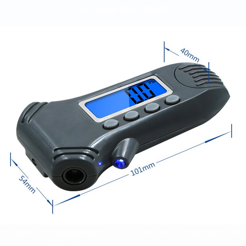 Drie-in-one Met Achtergrondverlichting Digitale Bandenspanningsmeter Tread Diepte Schuifmaat Bandenspanningsmeter Metaalbewerking