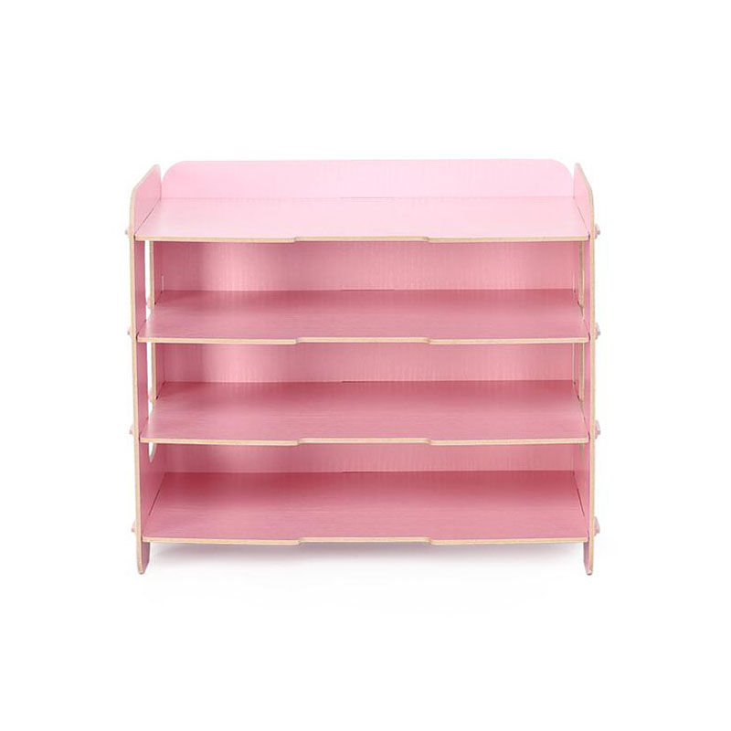 Paperboat A4 Multi Layer Wooden Kawaii File Rack High School Magazine Holder Office Bookshelf Document Tray