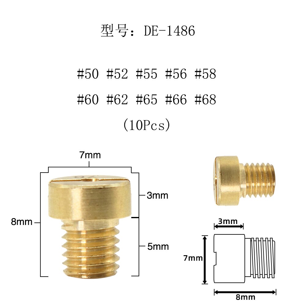 Alconstar 12Pcs Main Jet Voor Dellorto Carburateur Sha Phbg Ad/Ds Racing Belangrijkste Injector Nozzle Pilot Jet: MULTI