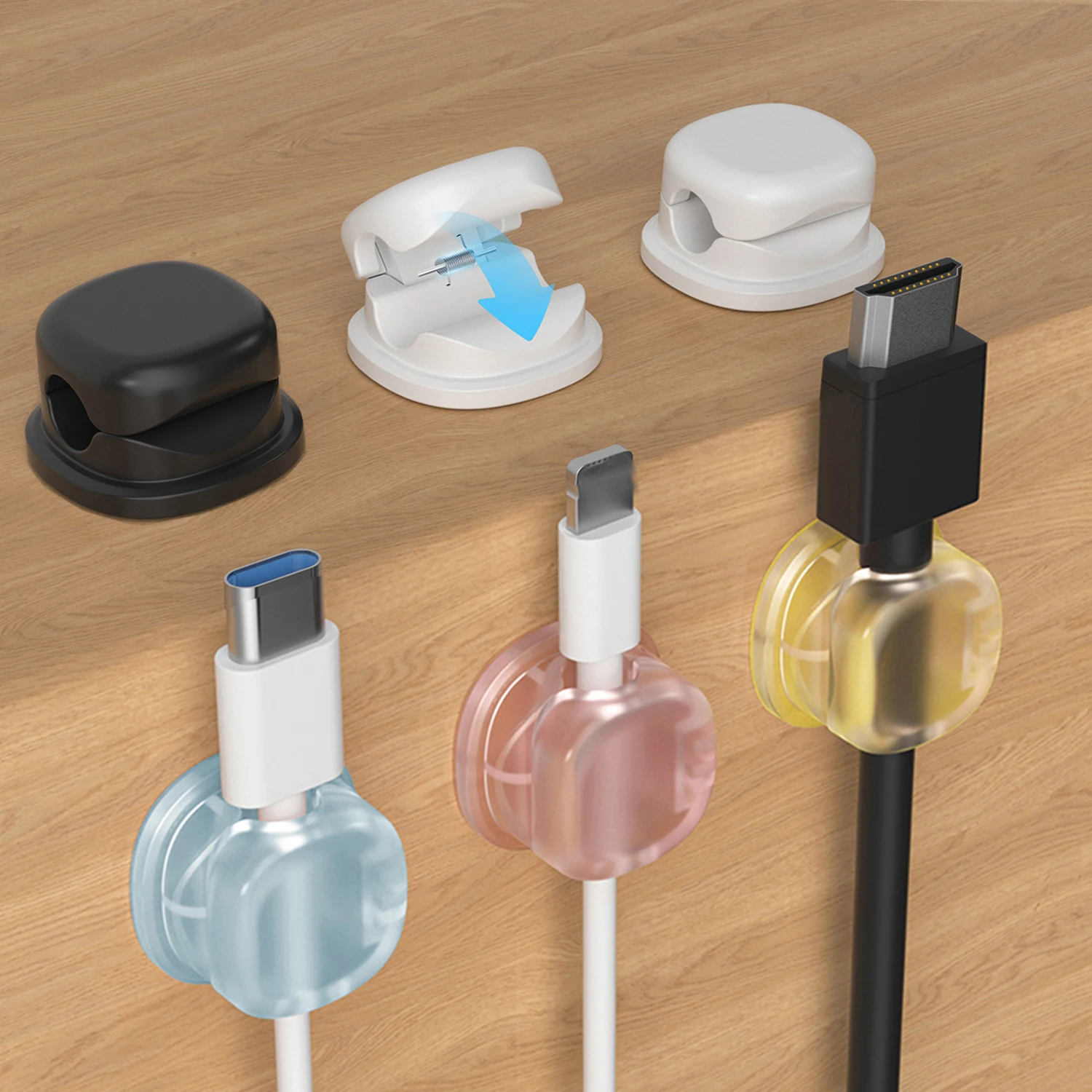 Magnetic Phone Cable Clips Under Desk Cord Holder Wire Smooth Management Keeper Office Kitchen Cable Organizer 3/6PCS