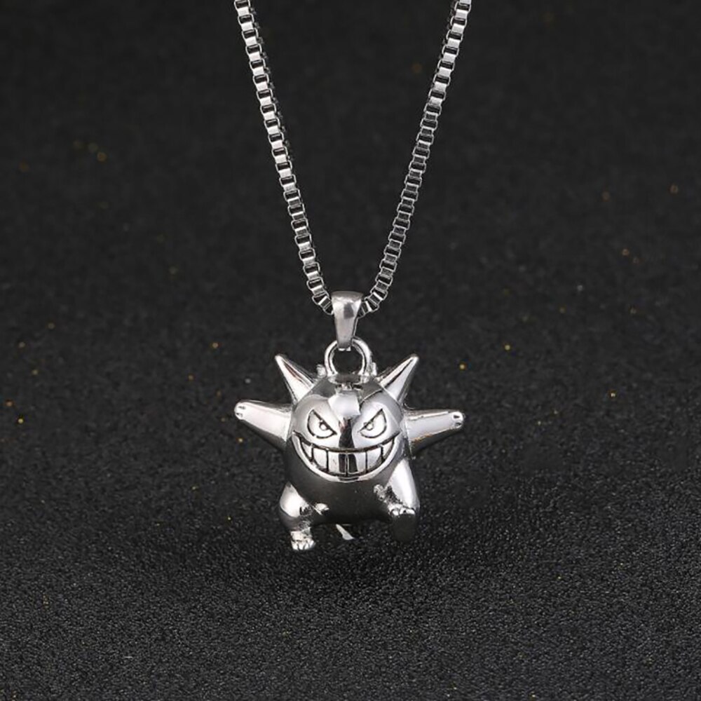 Stainless steel hip hop ghost cartoon men's punk rock pendant necklace jewelry for him with box chain