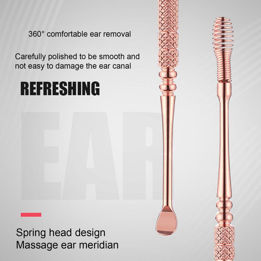 Cure-oreille de Massage en spirale à 360 °, nettoyeur de conduit auditif, en acier inoxydable, Flexible, outils de soins