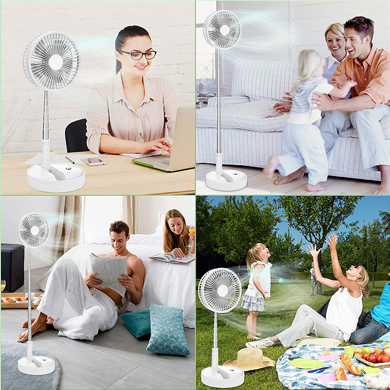 Lille rundt bord indendørs gulv udendørs med bærbar campingstander foldbar genopladelig ventilator husholdningsapparat brugerdefineret foldbar ventilator