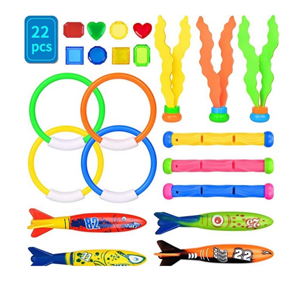 Underwater Swimming Diving Pool Toy Rings Diving Sticks and with Set Bundle