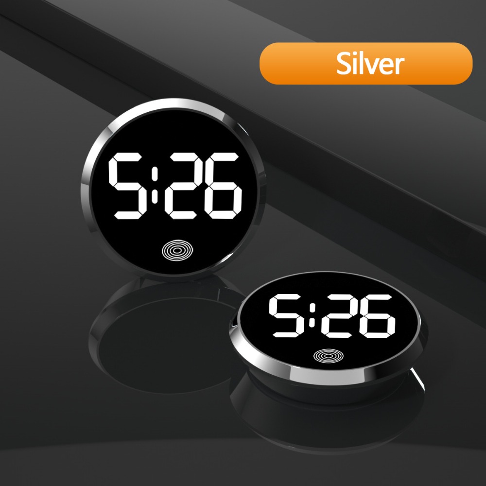 Luminous Clock Touch Type Round LED Electronic Watch Portable Lightweight Digital Clock: Gold