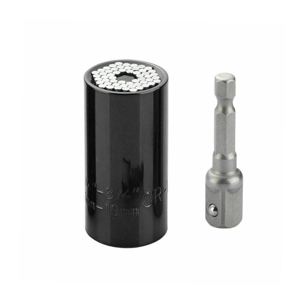 Universal Torque Wrench Head Set Socket Sleeve Ratchet Grip llave Bushing Magic Spanner de trinquete Tool Y9B8: Black