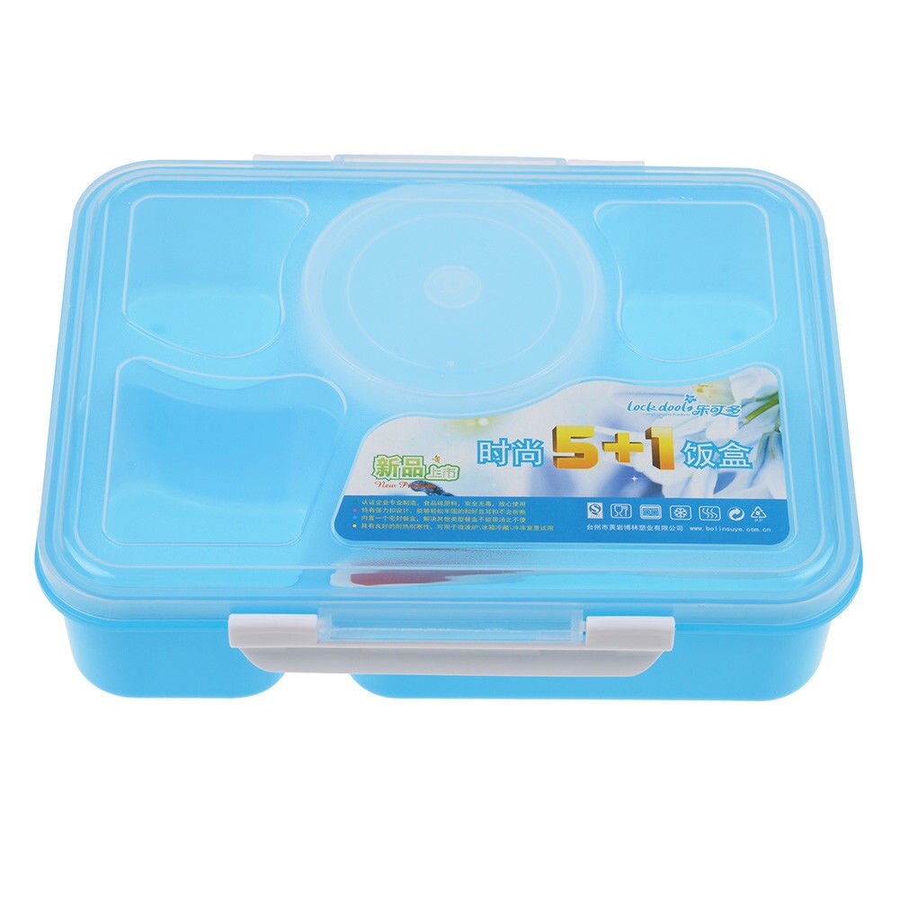 Microwave Lunch Box 5 Compartments W/Soup Bowl Spoon Box Food Container