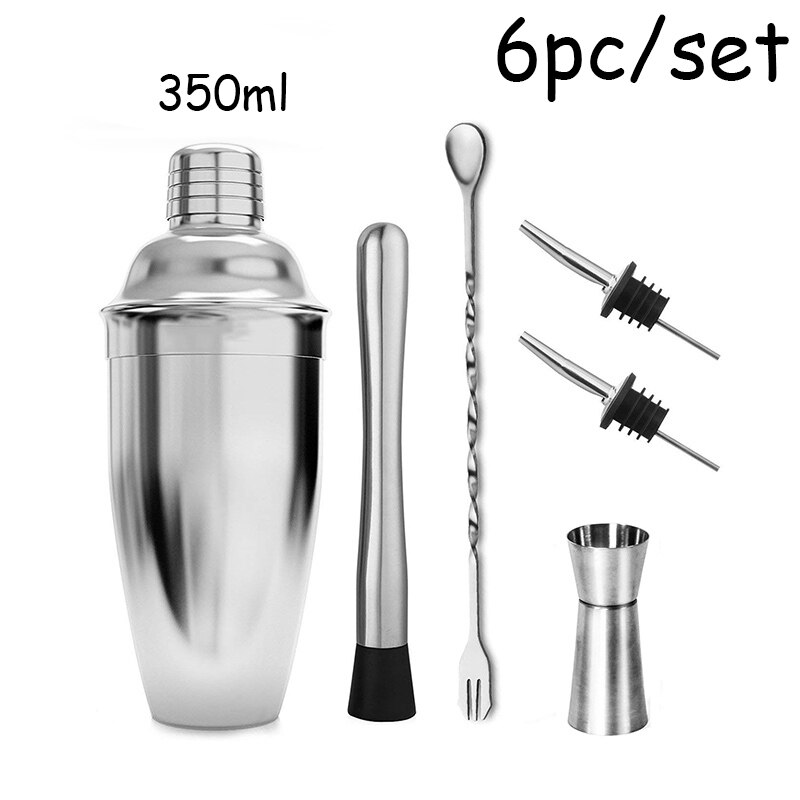 Rostfritt stål cocktail shaker istång mixer drink boston bartender webbläsare kit barer set bartender verktyg: 350ml